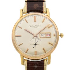 Walter 17 Rubis Antimagnetic 18 Karat Gold-Plated Date Hand-Wind Men's Watch