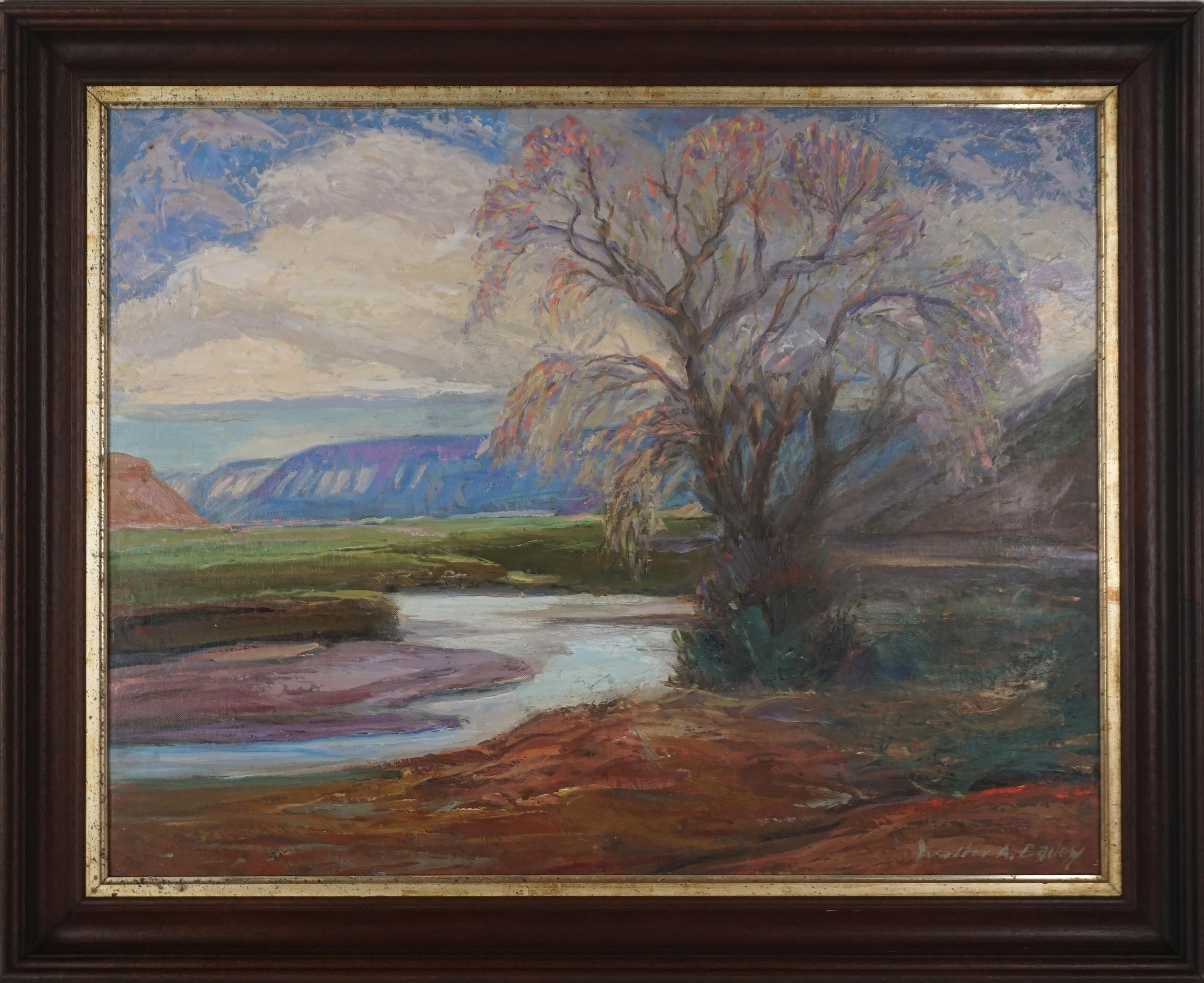 Post War American Impressionist Southwest Landscape "Taos Splendor" Signed