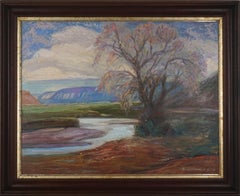 Paisaje del suroeste estadounidense de estilo impresionista de la posguerra: «Taos Splendor», firmado