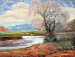 Taos Splendor Landscape Painting Original Oil by Walter A Bailey Early Taos Artist