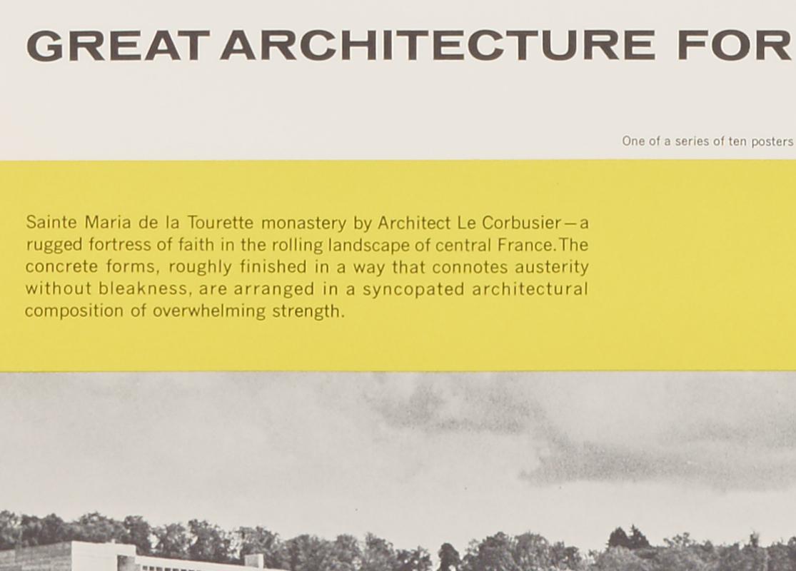 Große Architektur für die sechziger Jahre - La Tourette von Le Corbusier – Print von Walter Allner