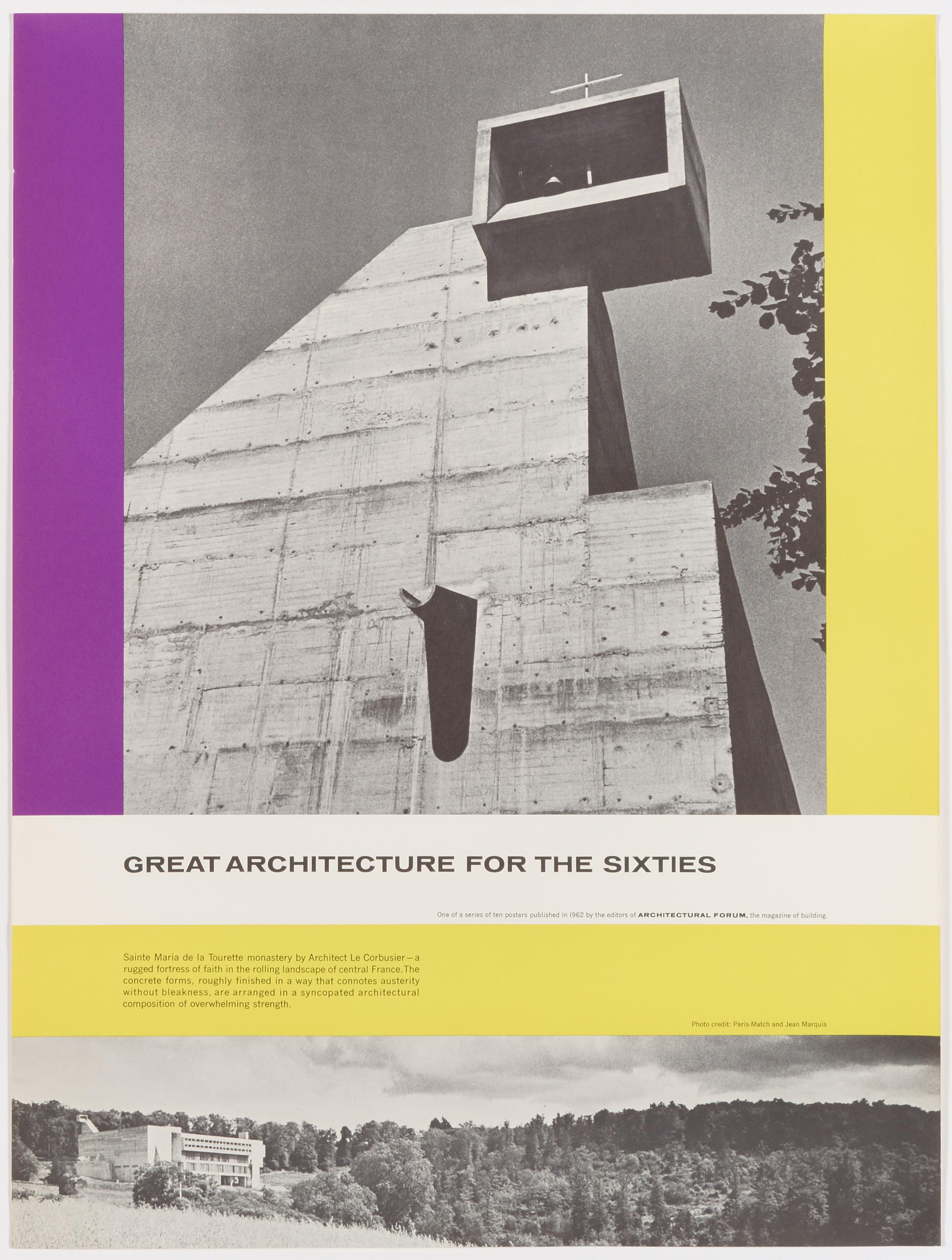 Walter Allner Print – Große Architektur für die sechziger Jahre - La Tourette von Le Corbusier