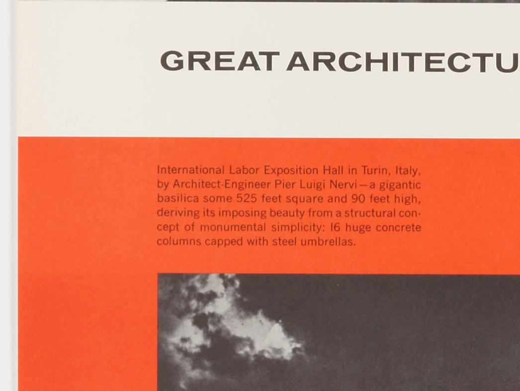 The Great Architecture for the Sixties - Le hall d'exposition de Pier Luigi Nervi à Turin - Moderne Print par Walter Allner