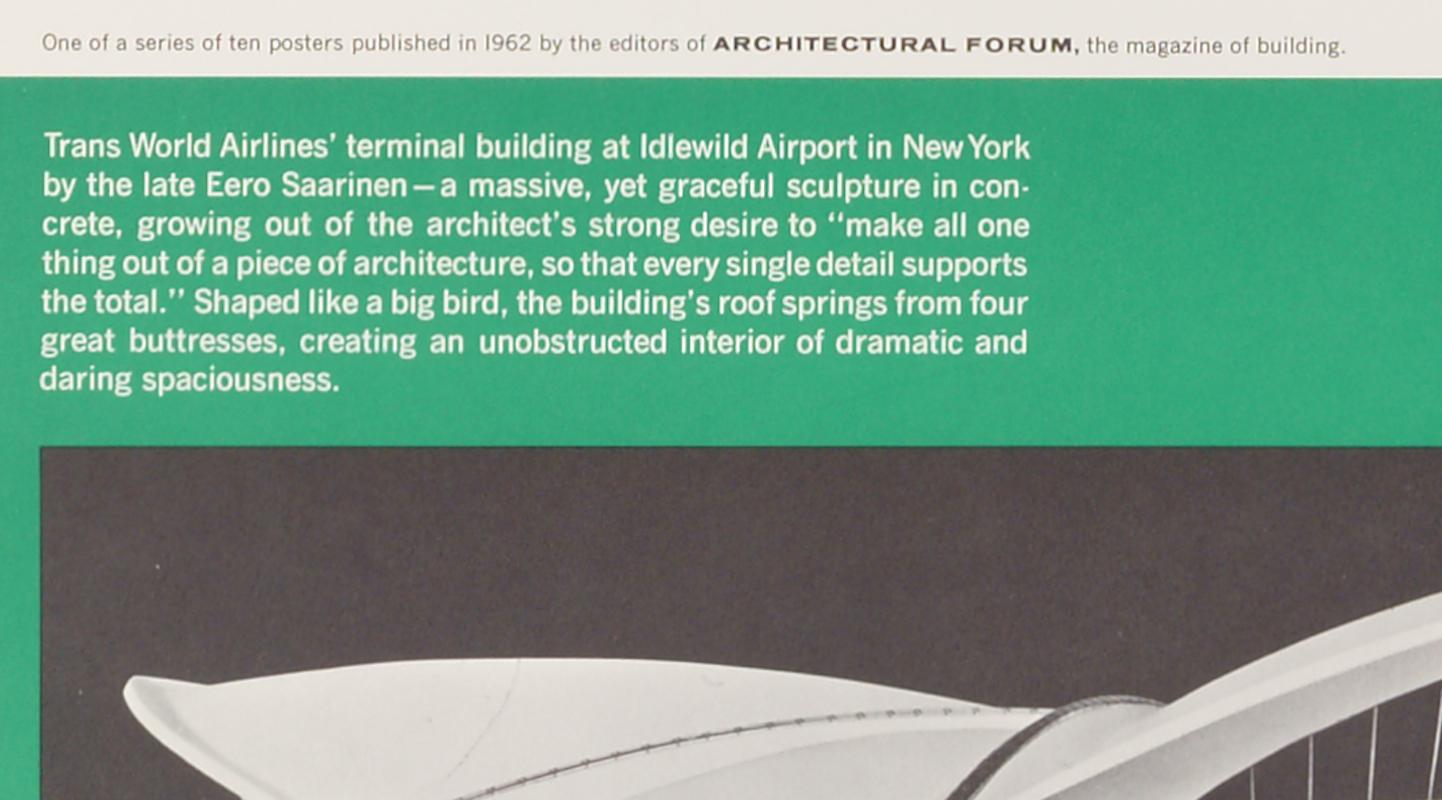 Großartige Architektur der sechziger Jahre - das TWA-Terminalgebäude von Eero Saarinen (Moderne), Print, von Walter Allner