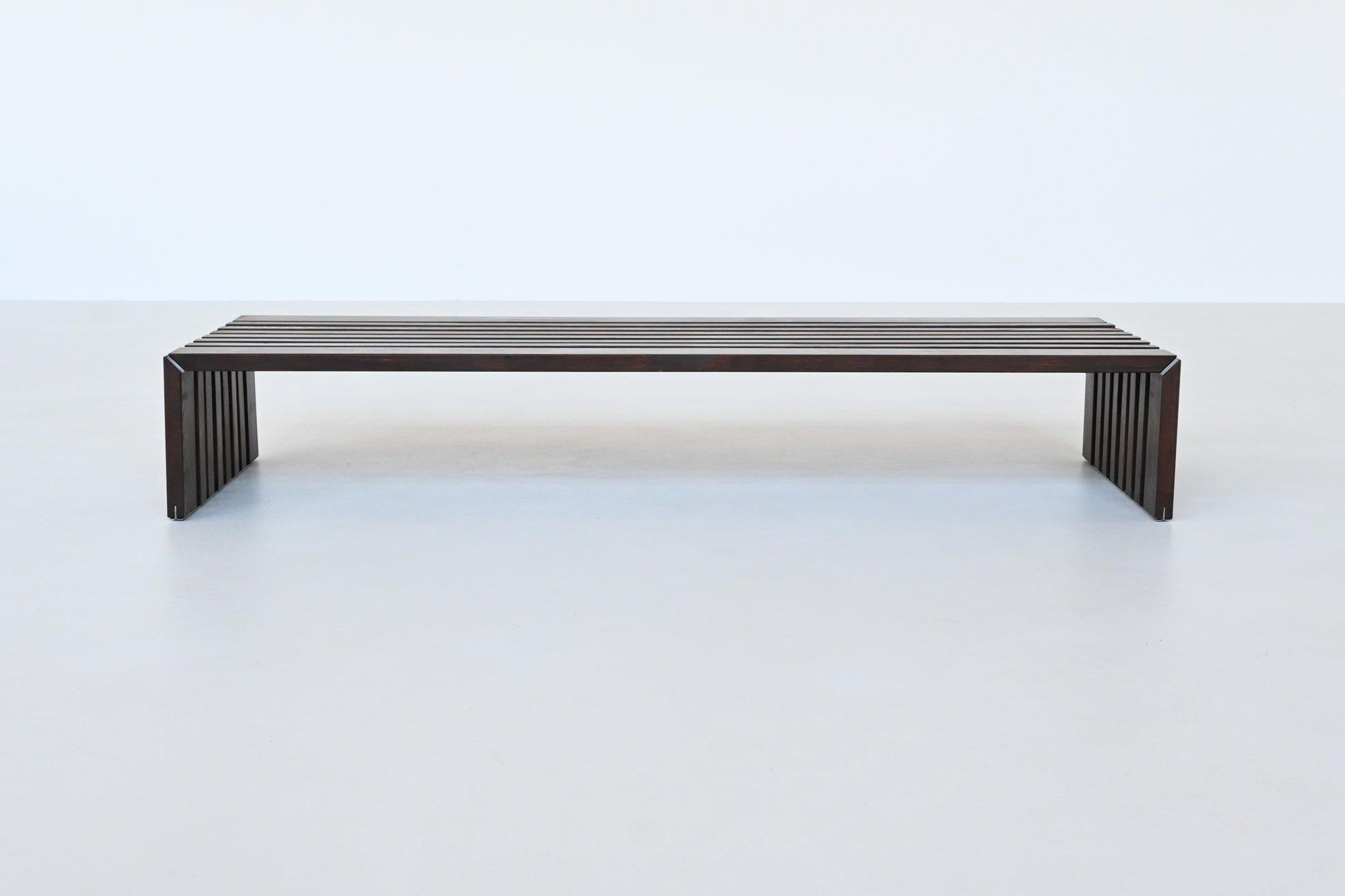 Mid-Century Modern Walter Antonis “Passe Partout” slat bench in ash Arspect The Netherlands 1970