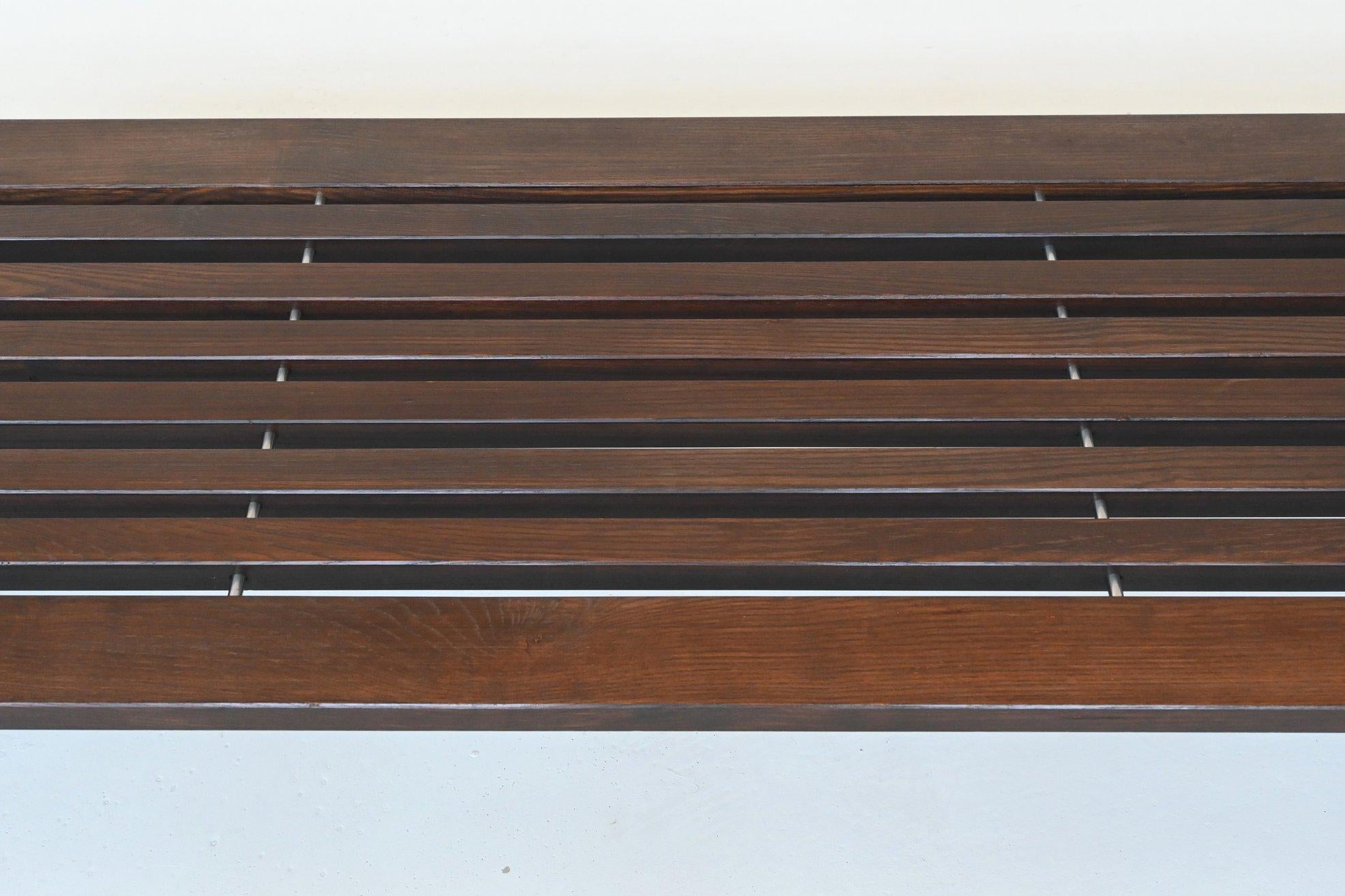 Metal Walter Antonis “Passe Partout” slat bench in ash Arspect The Netherlands 1970