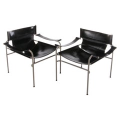 Ensemble de 2 fauteuils en cuir de selle Walter Antonis fabriqués par 't Spectrum, 1970