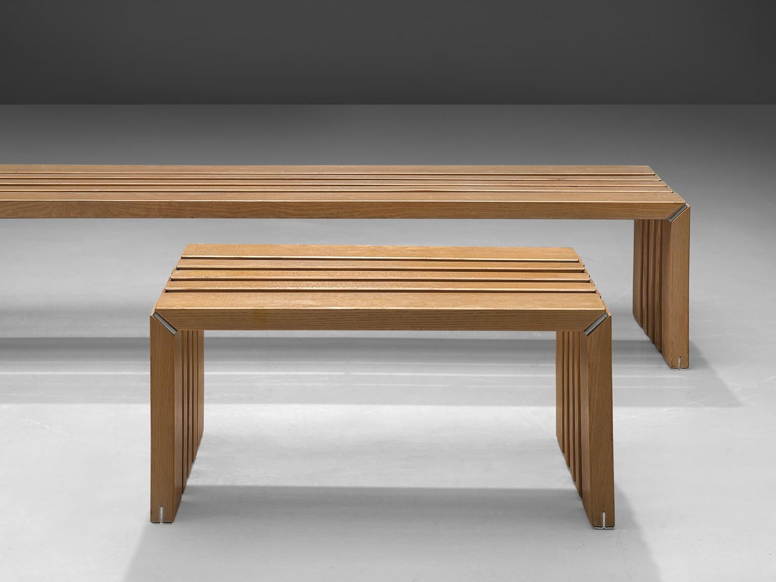 Dutch Walter Antonis Set of Slat Benches in Ash for 't Spectrum