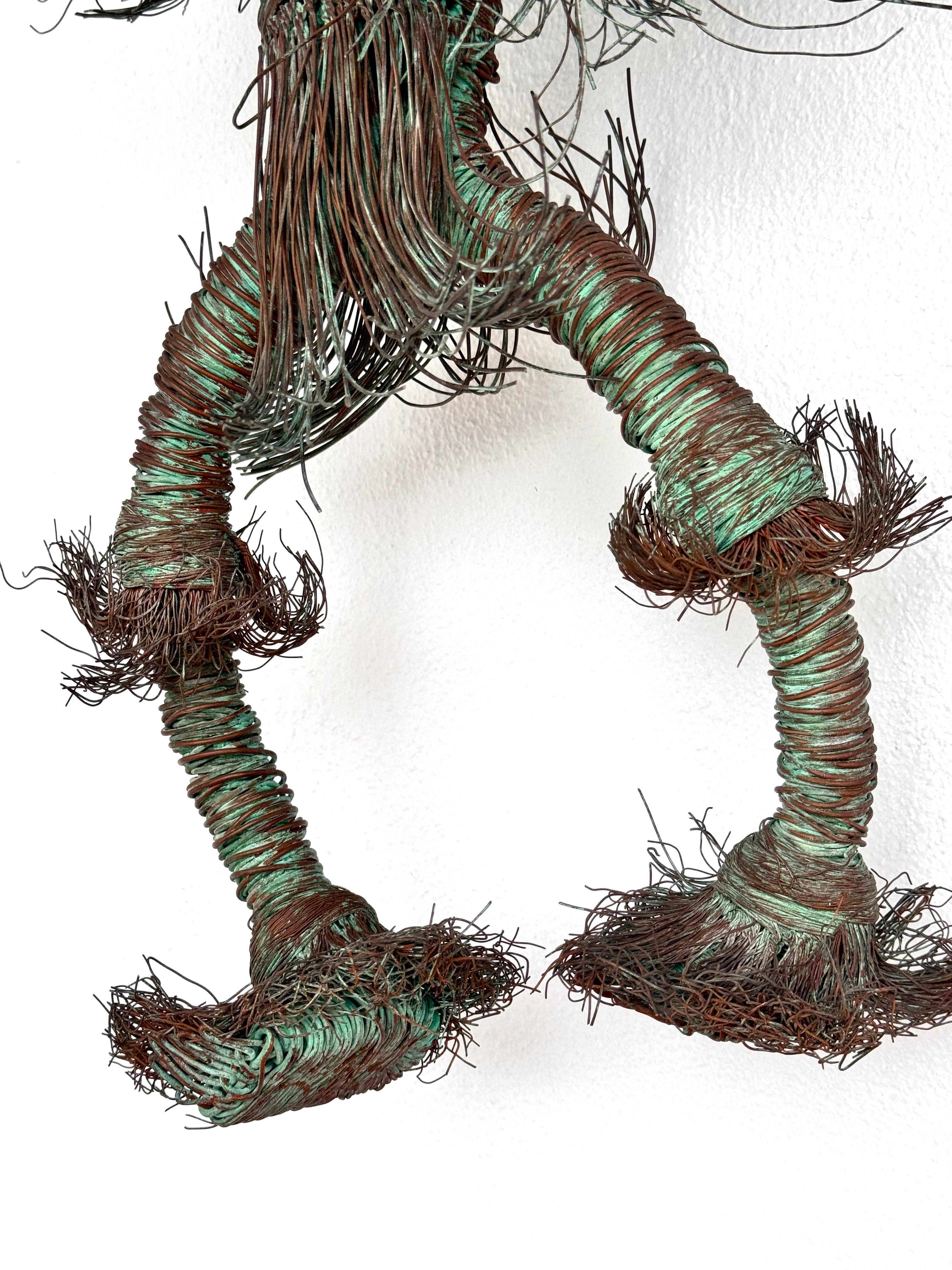  Bent Wire Wall Sculpture
Unsigned, from the artist collection. 
Walter Bastianetto is an Italian born sculptor who moved to Mexico in the 1970s and resided there. Well-known artist for his original clay, terracotta and bronze sculptures inspired by