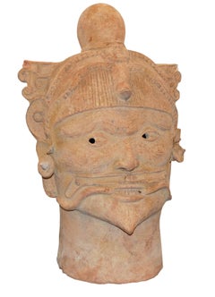  Head Of A Warrior Large Clay Sculpture 