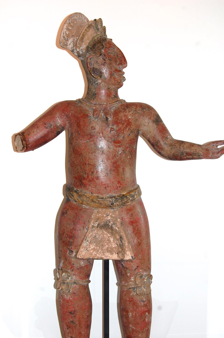 Walter Life Size Clay Mayan Modern Sculpture by Italian