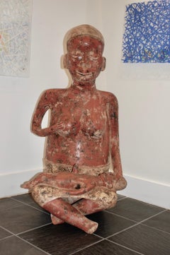 Seated Woman With Child Terra-Cotta Sculpture
