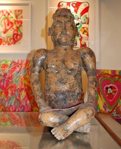 Seated Figure Clay Sculpture