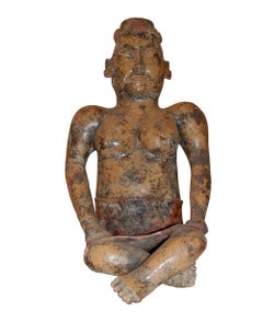 Seated Figure Clay Sculpture