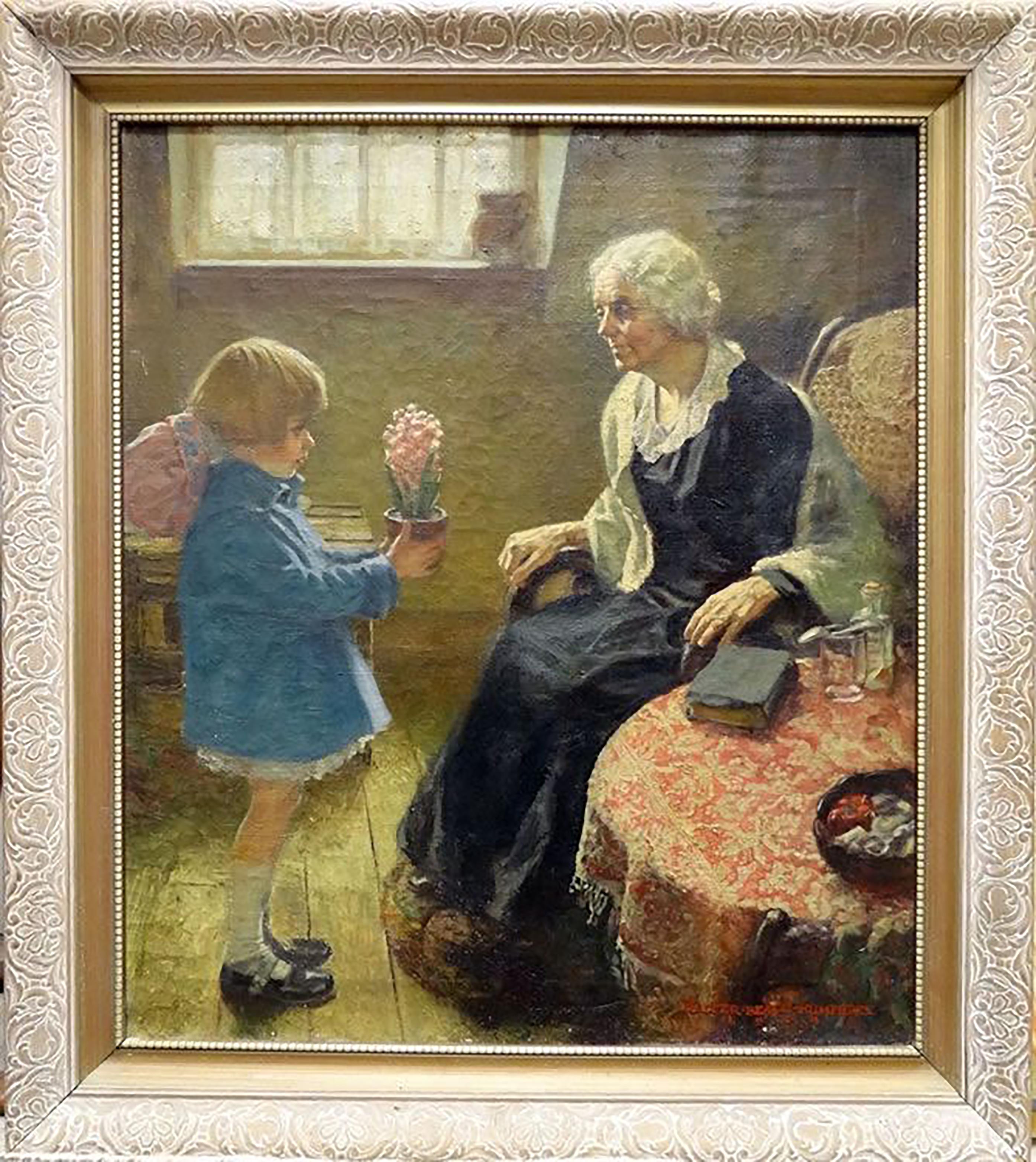 Flowers for Her Grandmother - Painting by Walter Beach Humphrey