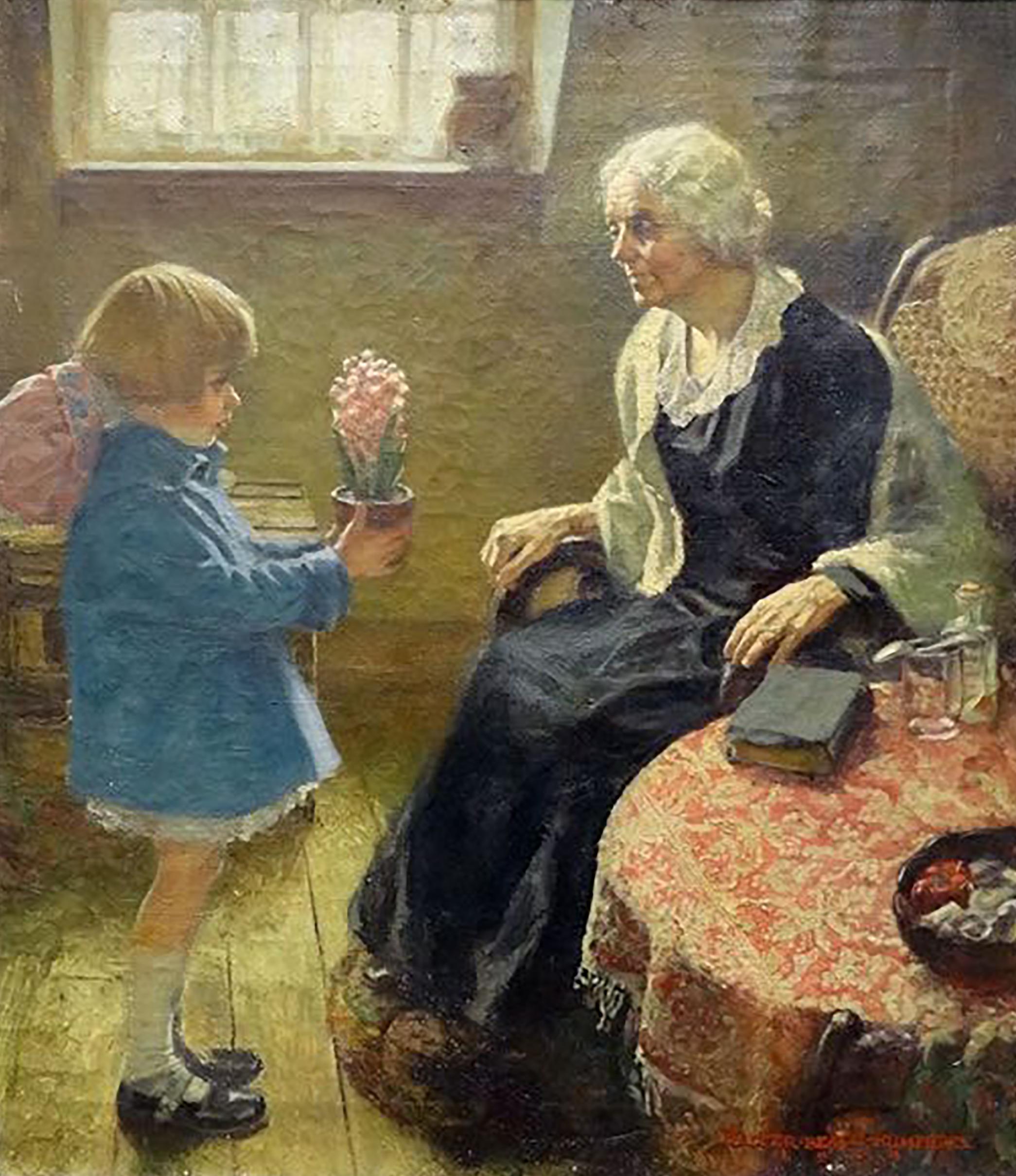 Walter Beach Humphrey Interior Painting - Flowers for Her Grandmother