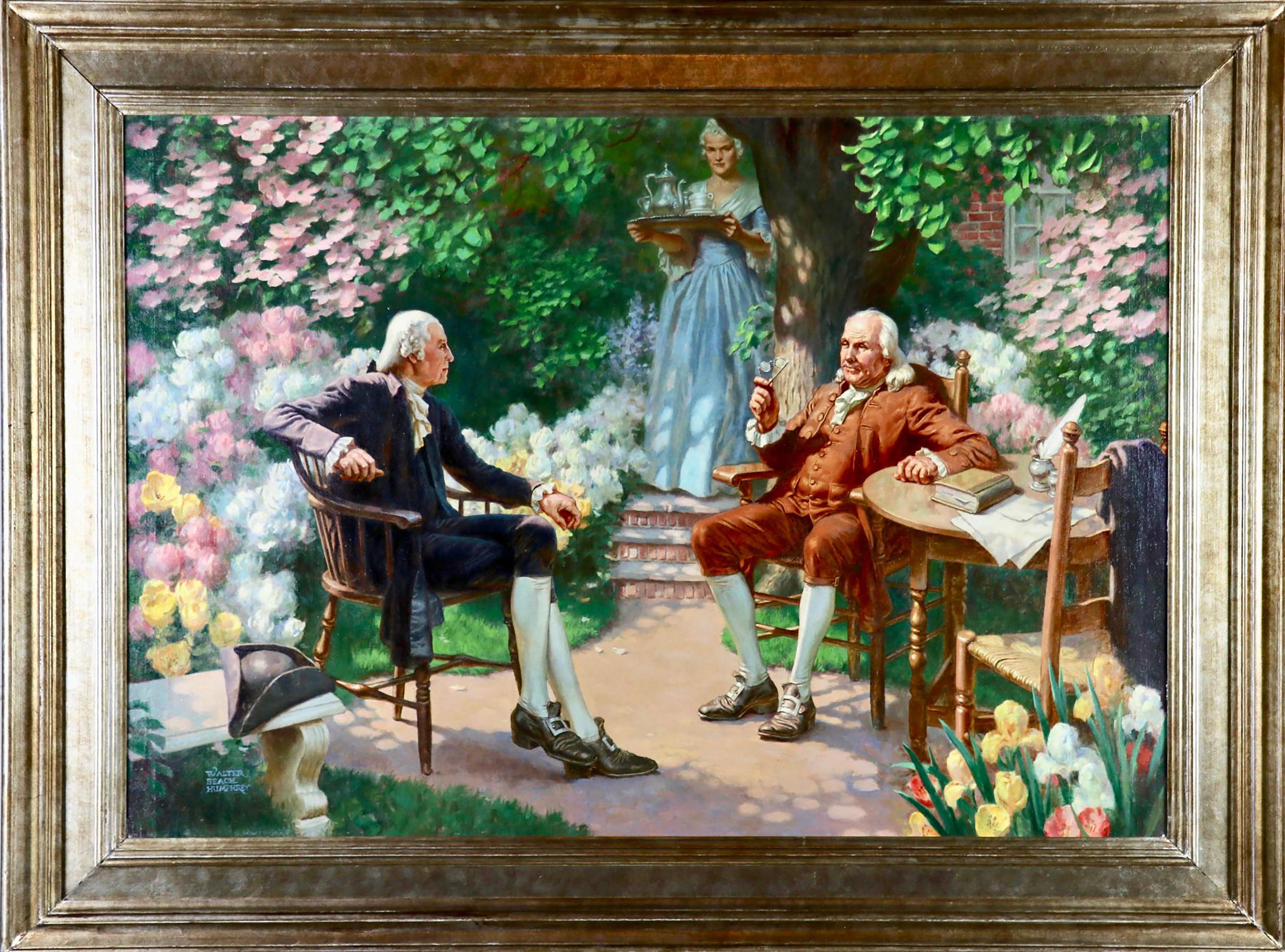 George Washington & Ben Franklin - Painting by Walter Beach Humphrey