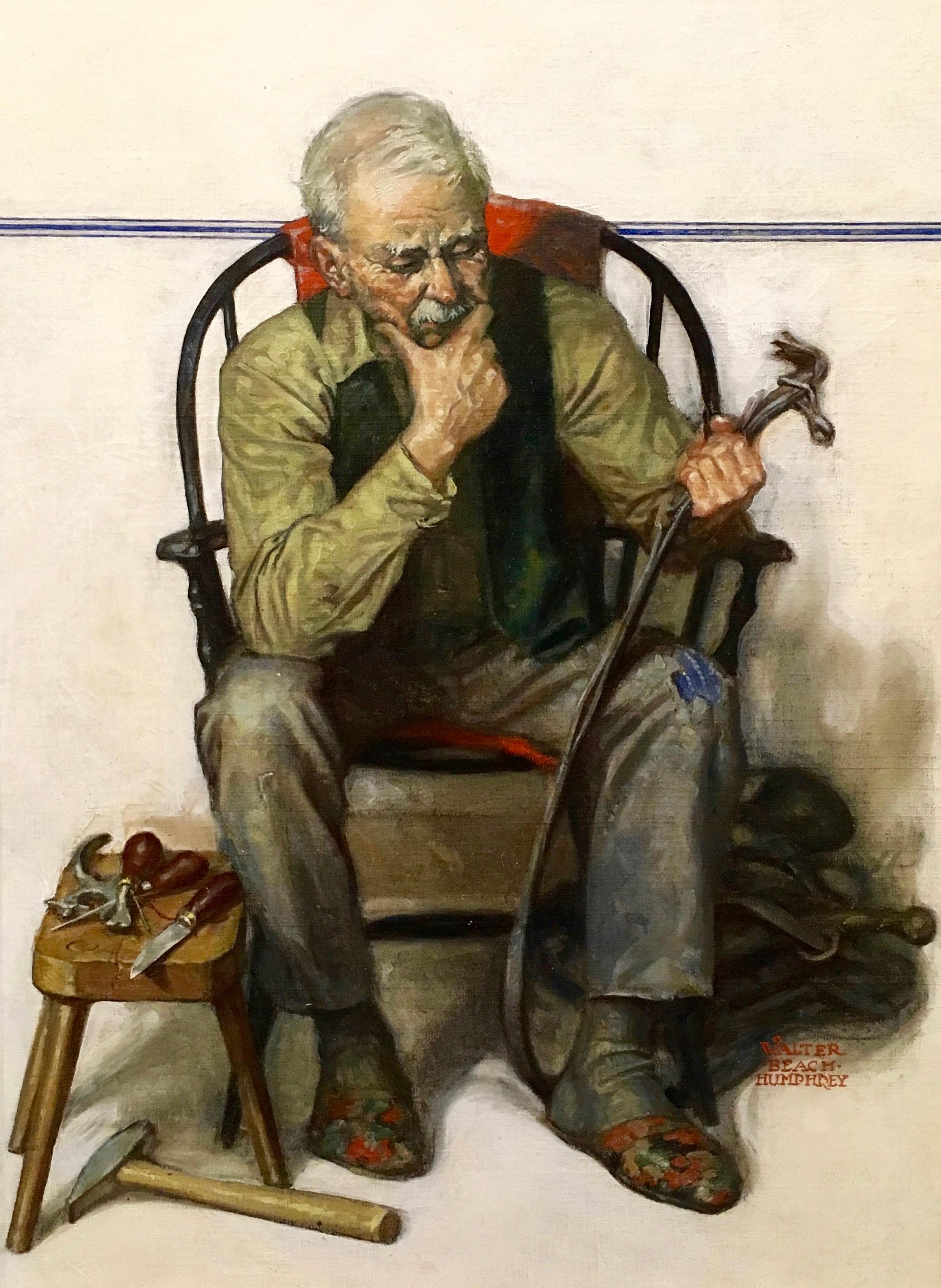 Harness Maker - Abstract Impressionist Painting by Walter Beach Humphrey