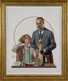 In conferenza, copertina originale della rivista Liberty, donna alla moda degli anni '20