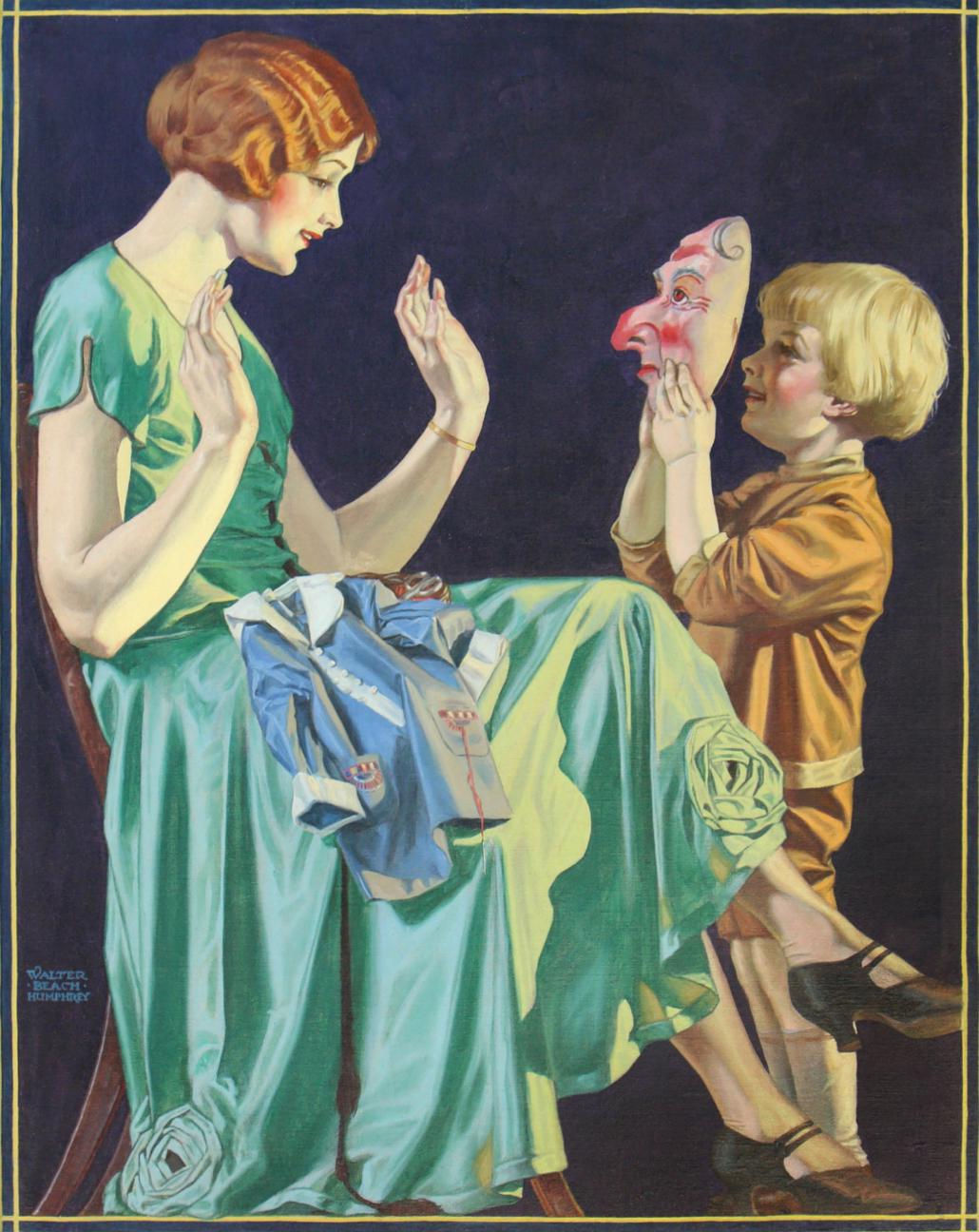 Spaventare la mamma - Painting di Walter Beach Humphrey