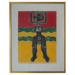 Walter Bengtsson, Color Woodcut, 1970s, Framed