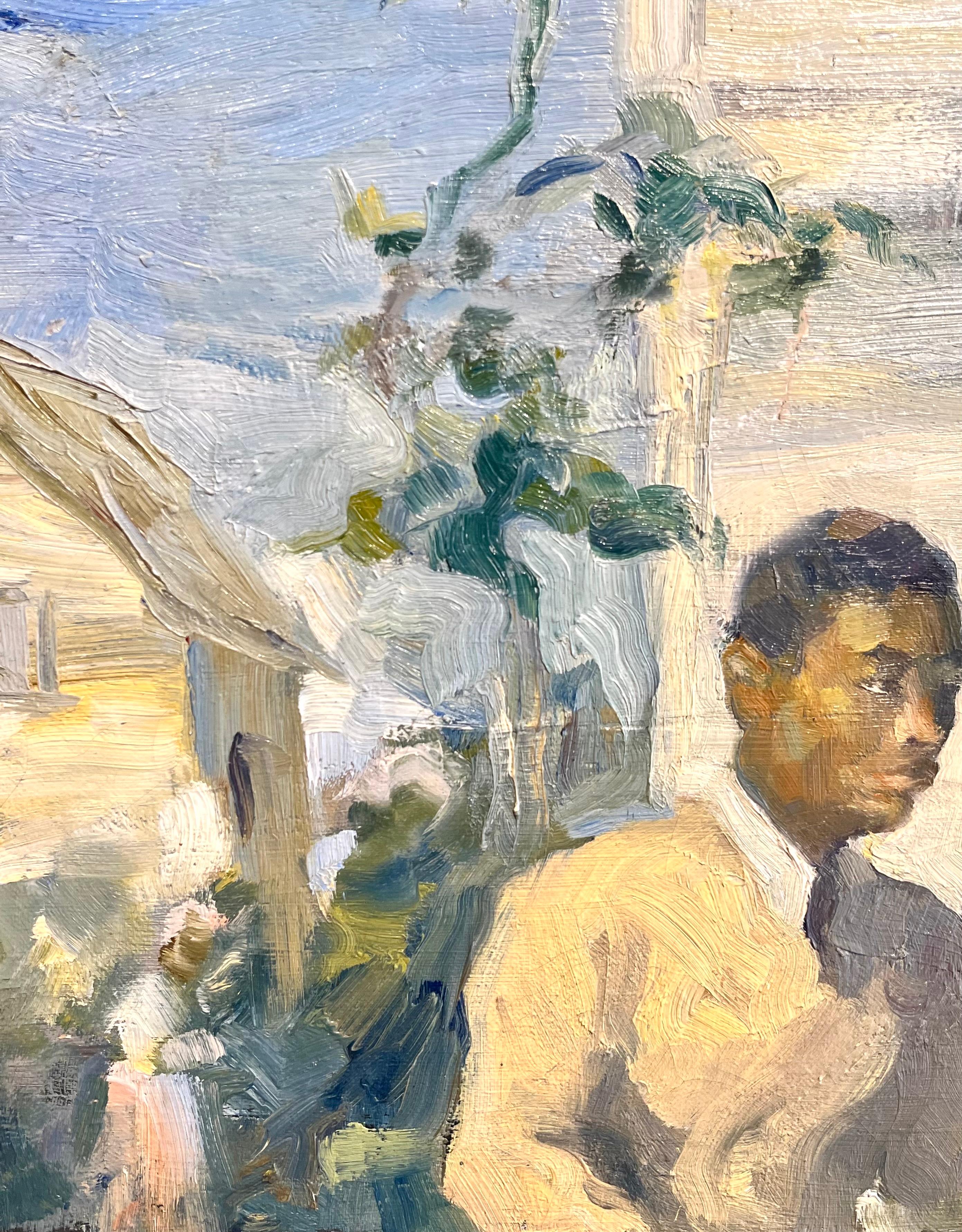 Portrait of African American Family - American Impressionist Painting by Walter Biggs