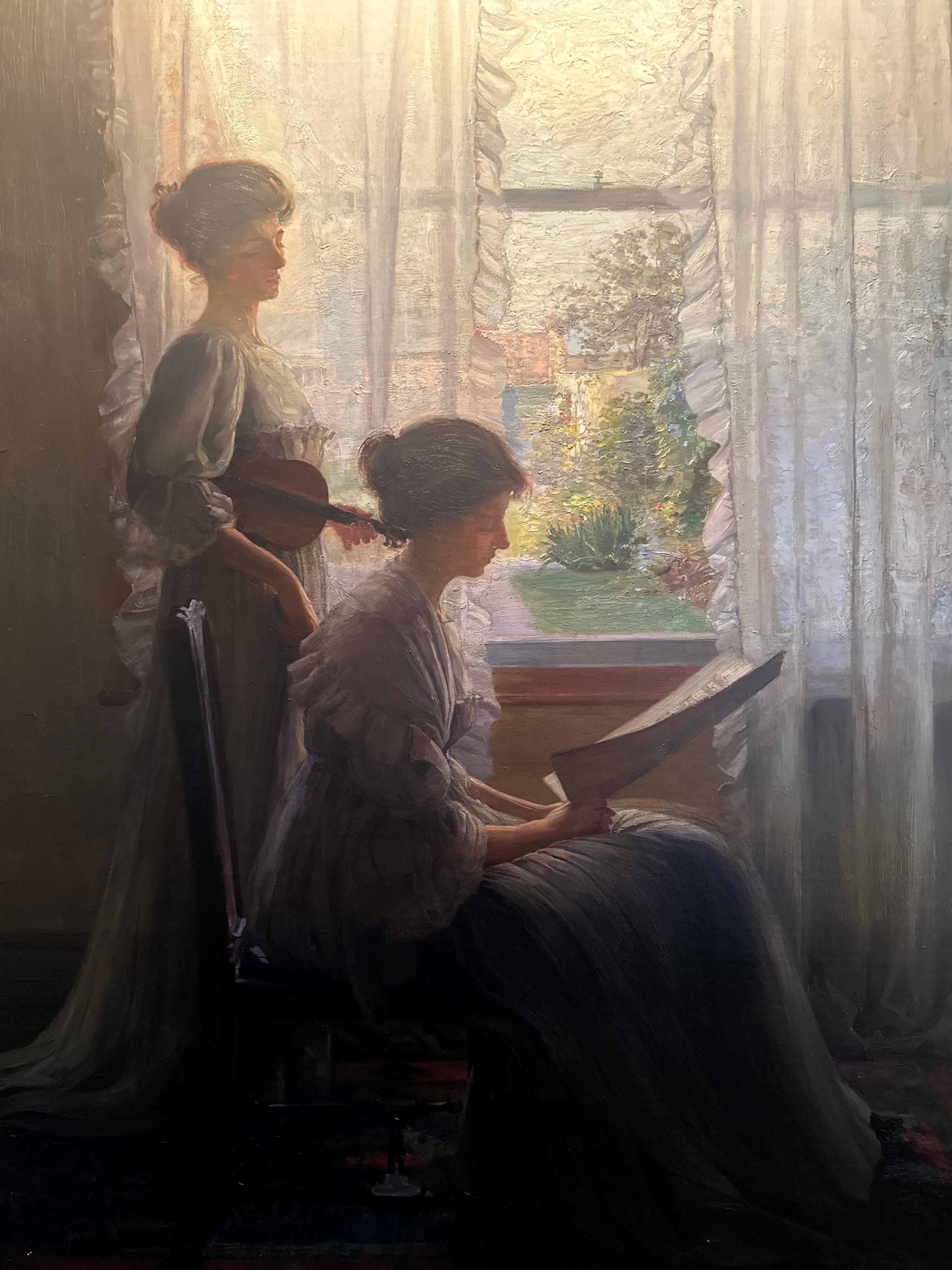 La lezione di musica - Painting Vittoriano di Walter Bonner Gash