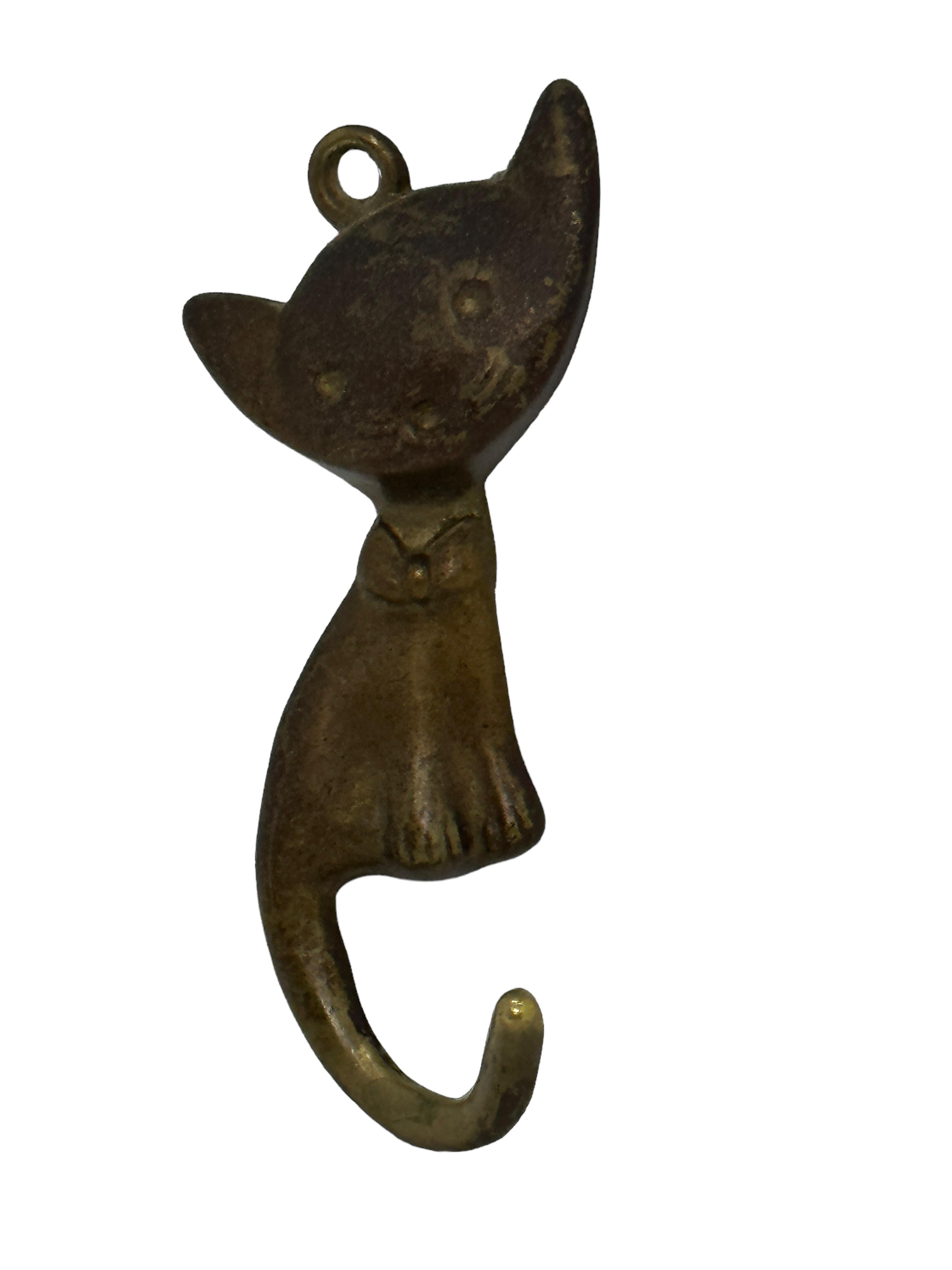 Mid-20th Century Walter Bosse Style Cat Coat Wall Coat Hook Mid-Century Modern, 1960s For Sale