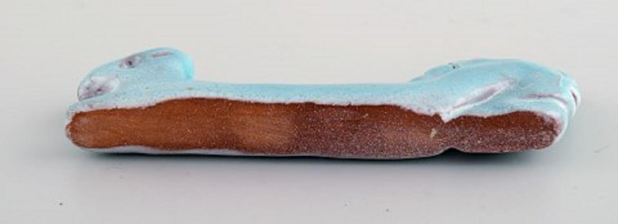 20th Century Walter Bosse, Eight Unique Knife Rests in Glazed Ceramics For Sale