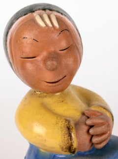 Walter Bosse Art Deco Austrian Pottery Seated Girl Figure