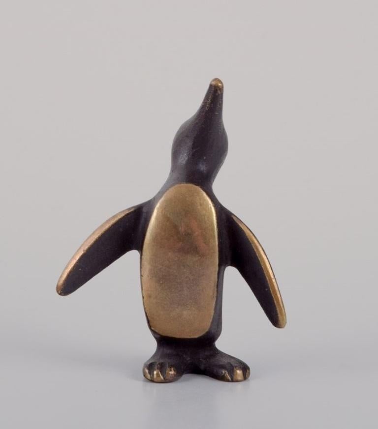 Mid-20th Century Walter Bosse, Austria. Miniature. Standing baby penguin in bronze. 1930s/1940s.  For Sale