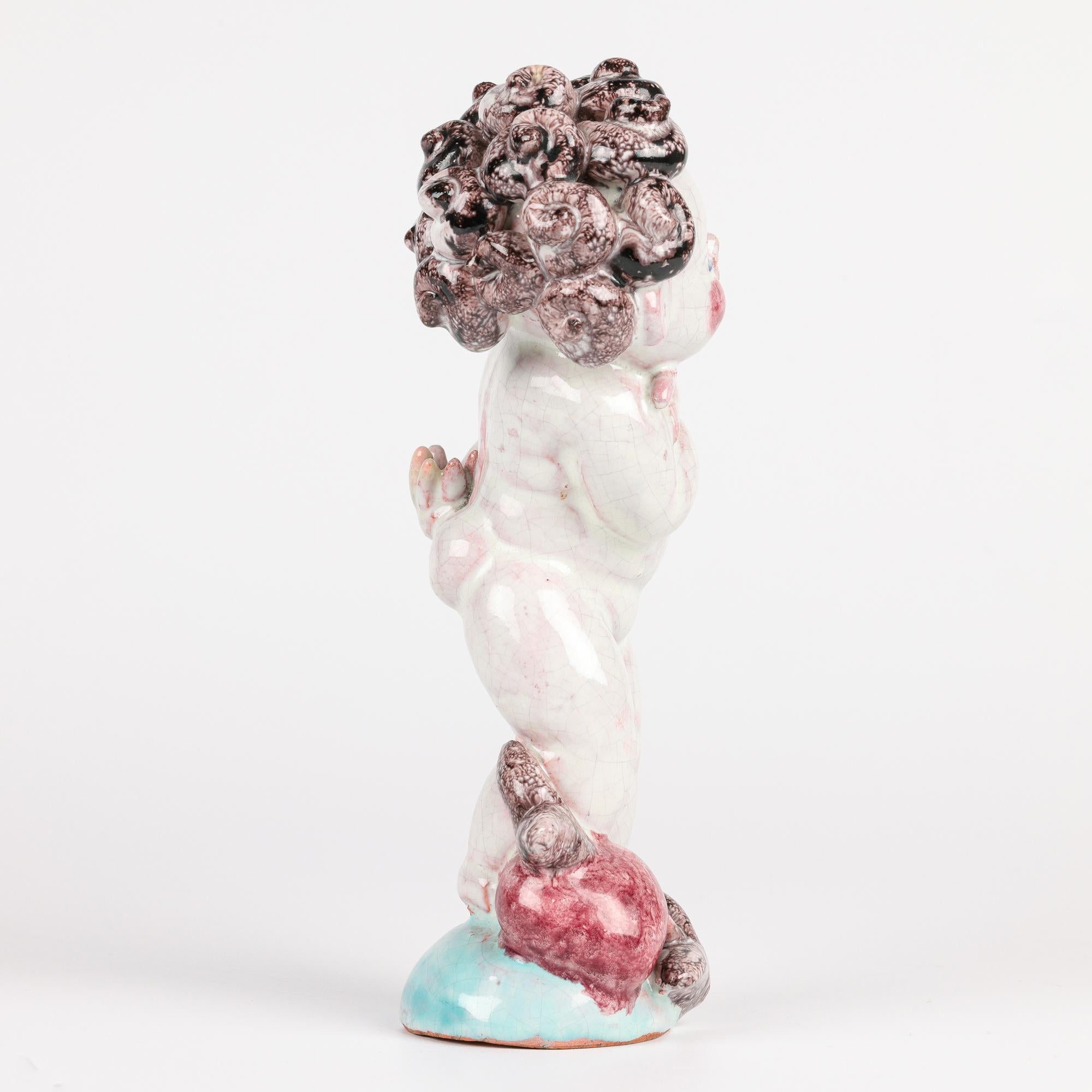 Figura de Cupido de cerámica austriaca Art Déco Walter Bosse en venta 1