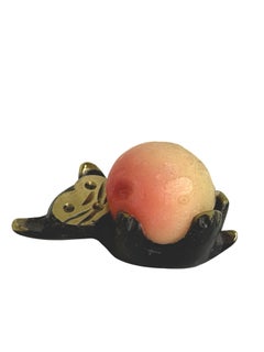 Walter Bosse Brass Cat Figurine Candle Holder, Baller Austria, 1950s