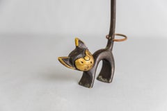 Walter Bosse Brass Cat Figurine Pretzel Holder, Ring Holder