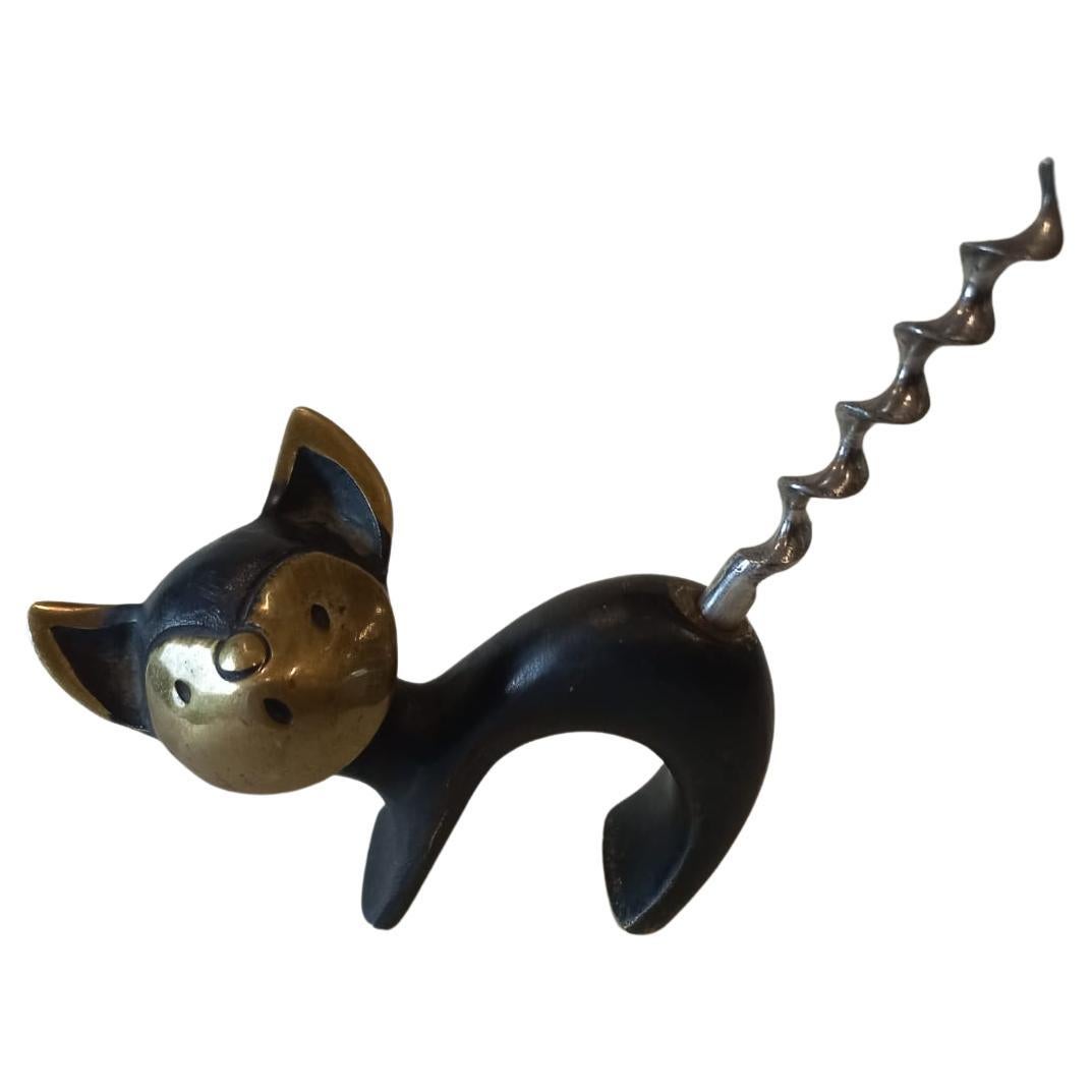 Walter Bosse Brass Corkscrew Cat, Vienna Austria For Sale 1