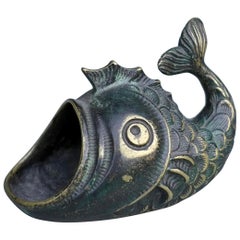 Walter Bosse Brass Decorative Fish, Jewelry or Ring Holder, 1950s