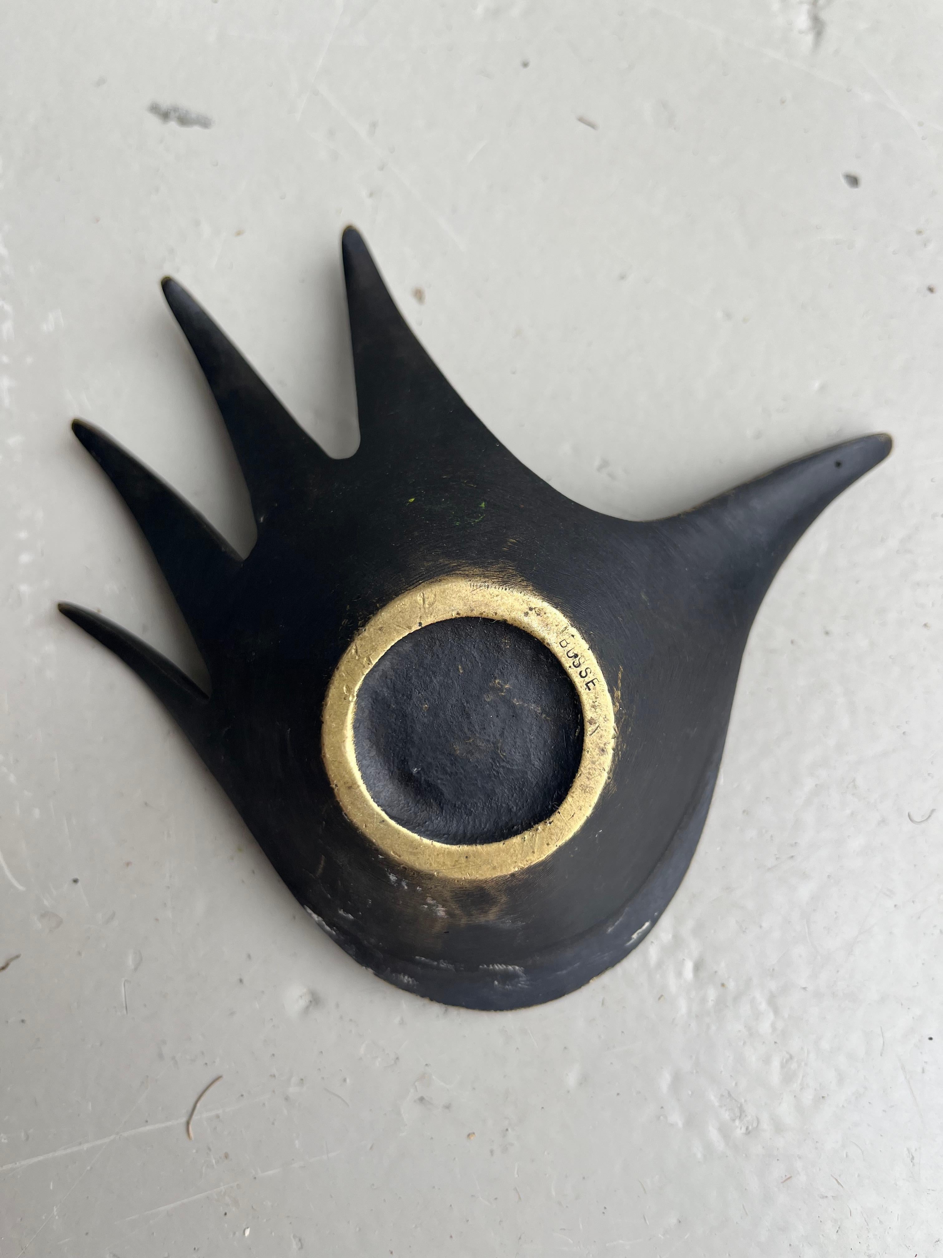 Mid-20th Century Walter Bosse Brass Hand Ashtray, Austria 1950's