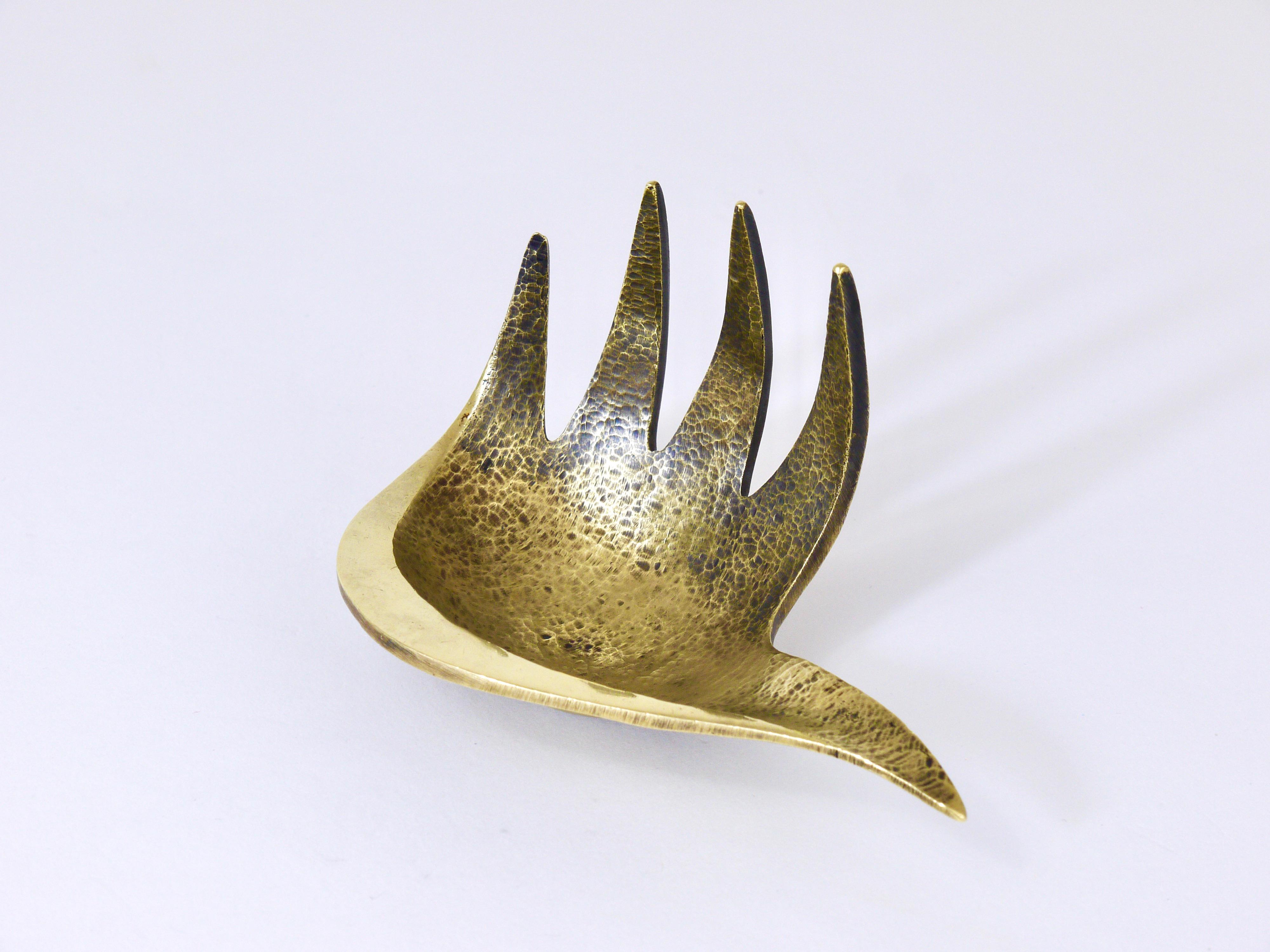 Walter Bosse Brass Hand Midcentury Ashtray by Hertha Baller, Austria, 1950s 2