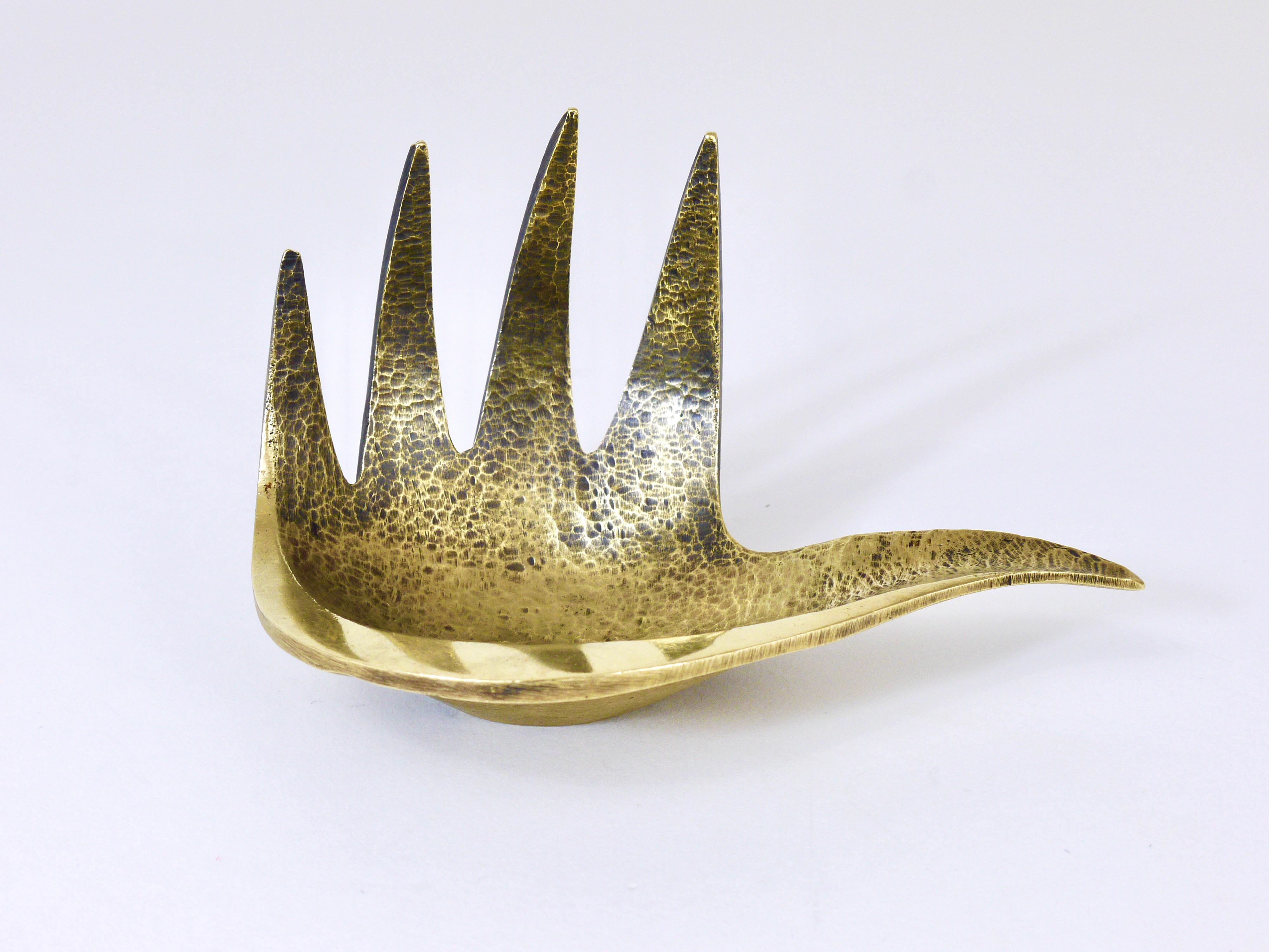 Walter Bosse Brass Hand Midcentury Ashtray by Hertha Baller, Austria, 1950s 4