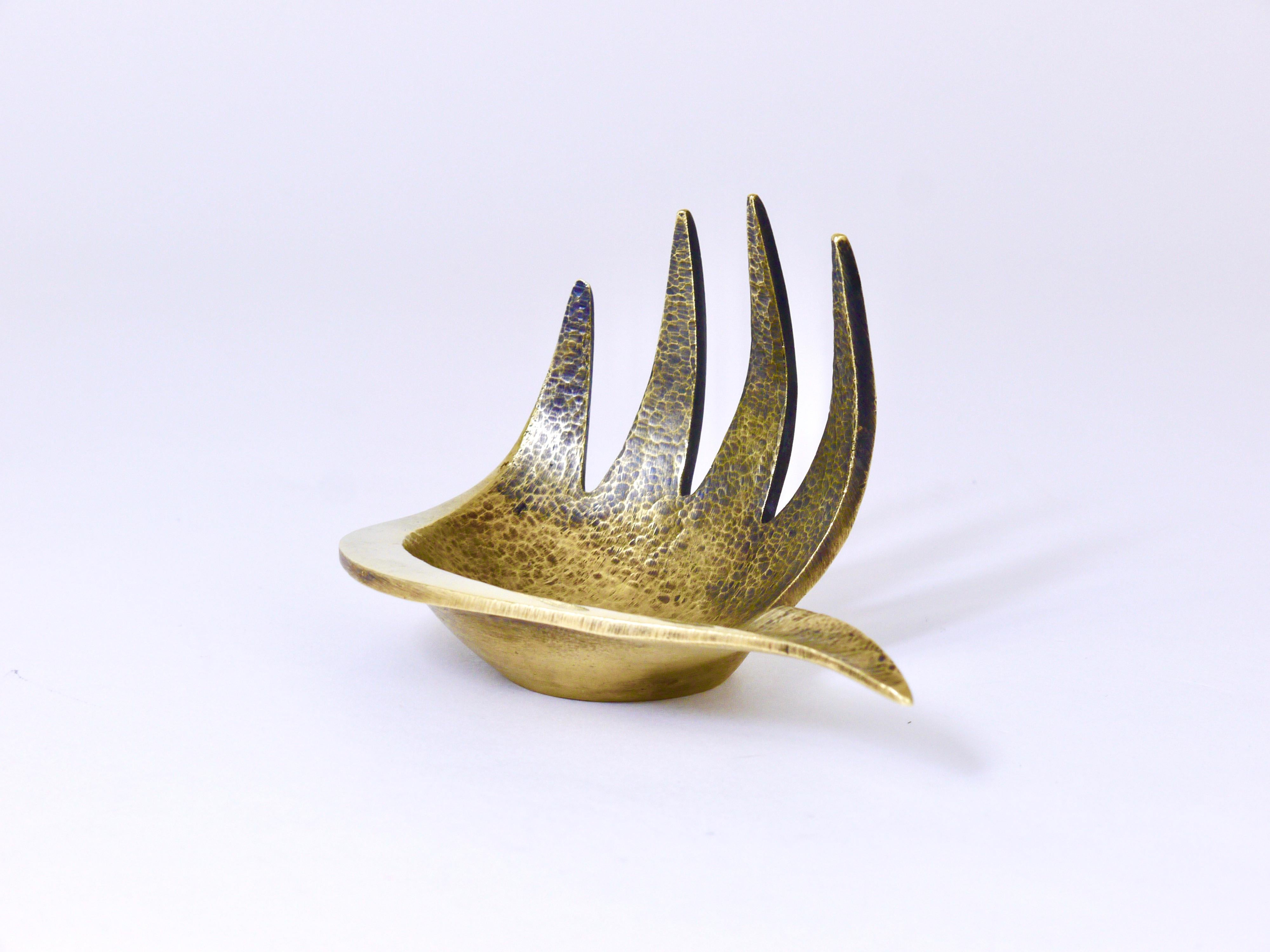 20th Century Walter Bosse Brass Hand Midcentury Ashtray by Hertha Baller, Austria, 1950s