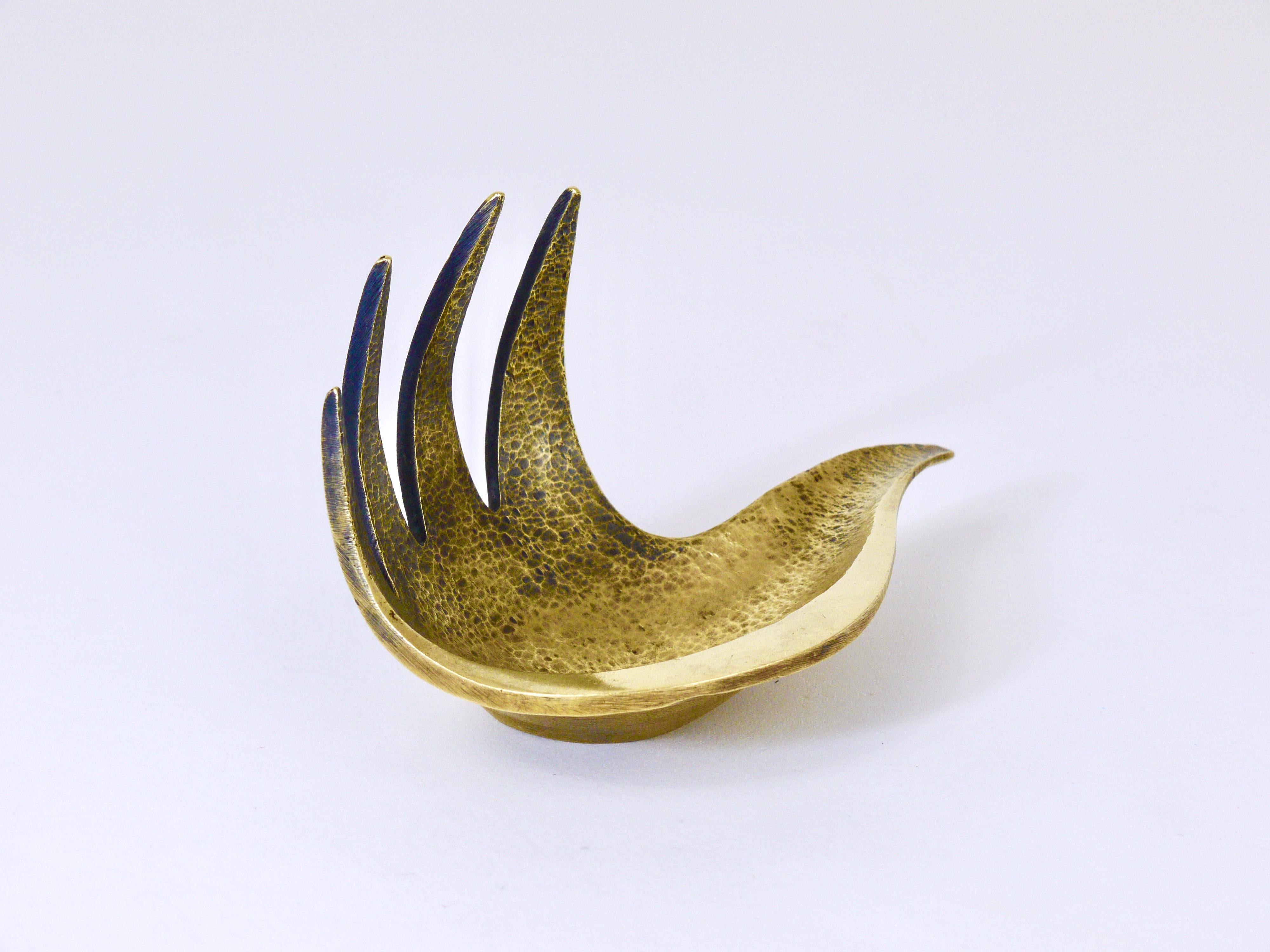 Walter Bosse Brass Hand Midcentury Ashtray by Hertha Baller, Austria, 1950s 1