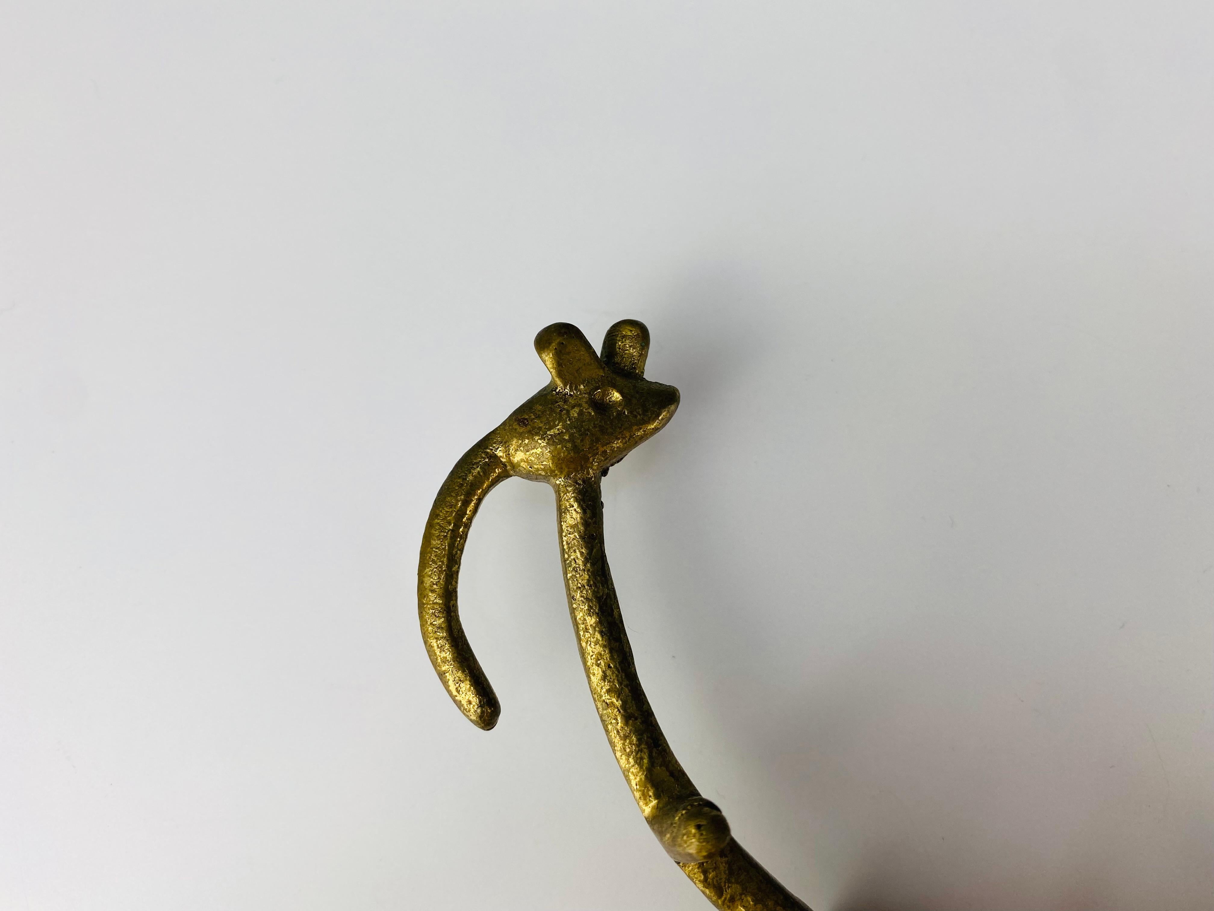 Mid-20th Century Walter Bosse Brass key hanger, Elephant and Mouse, Herta Baller, Austria 1950's For Sale