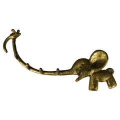 Walter Bosse Brass key hanger, Elephant and Mouse, Herta Baller, Austria 1950's
