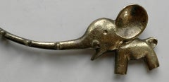 Walter Bosse Brass Key Hanger Elephant and Mouse, Hertha Baller, Austria, 1950s