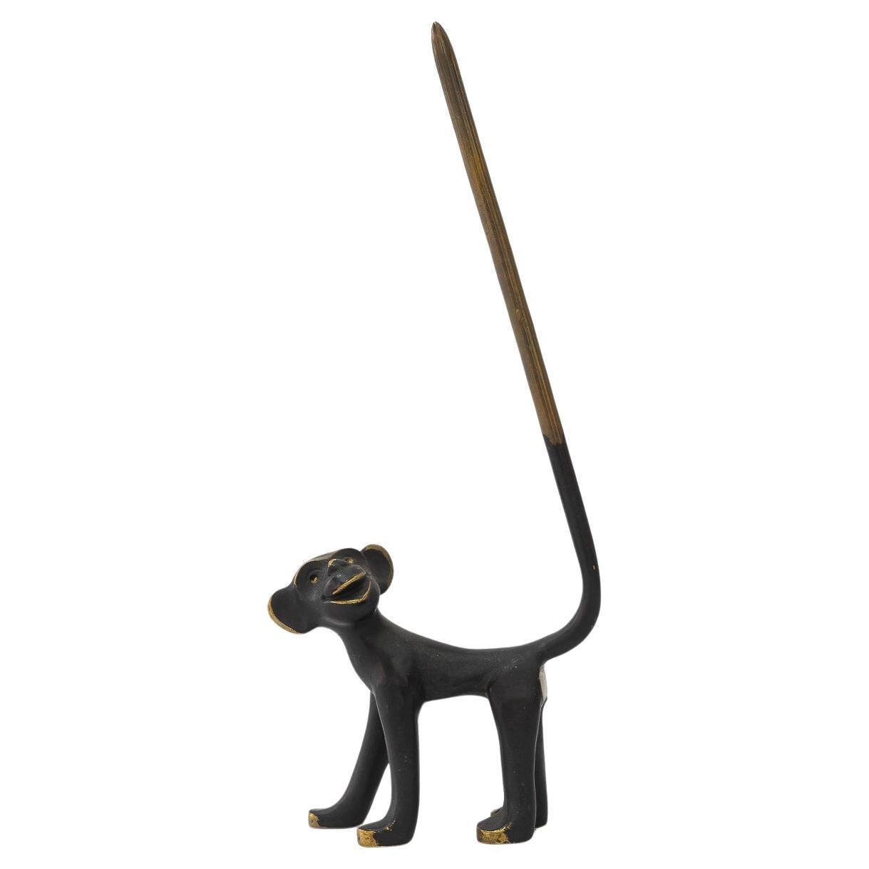 Walter Bosse Brass Monkey Figurine Pretzel Holder, Ring Holder