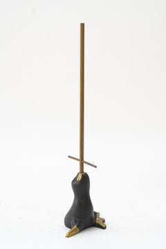 Walter Bosse brass seal figurine pretzel holder, ring holder around 1950s