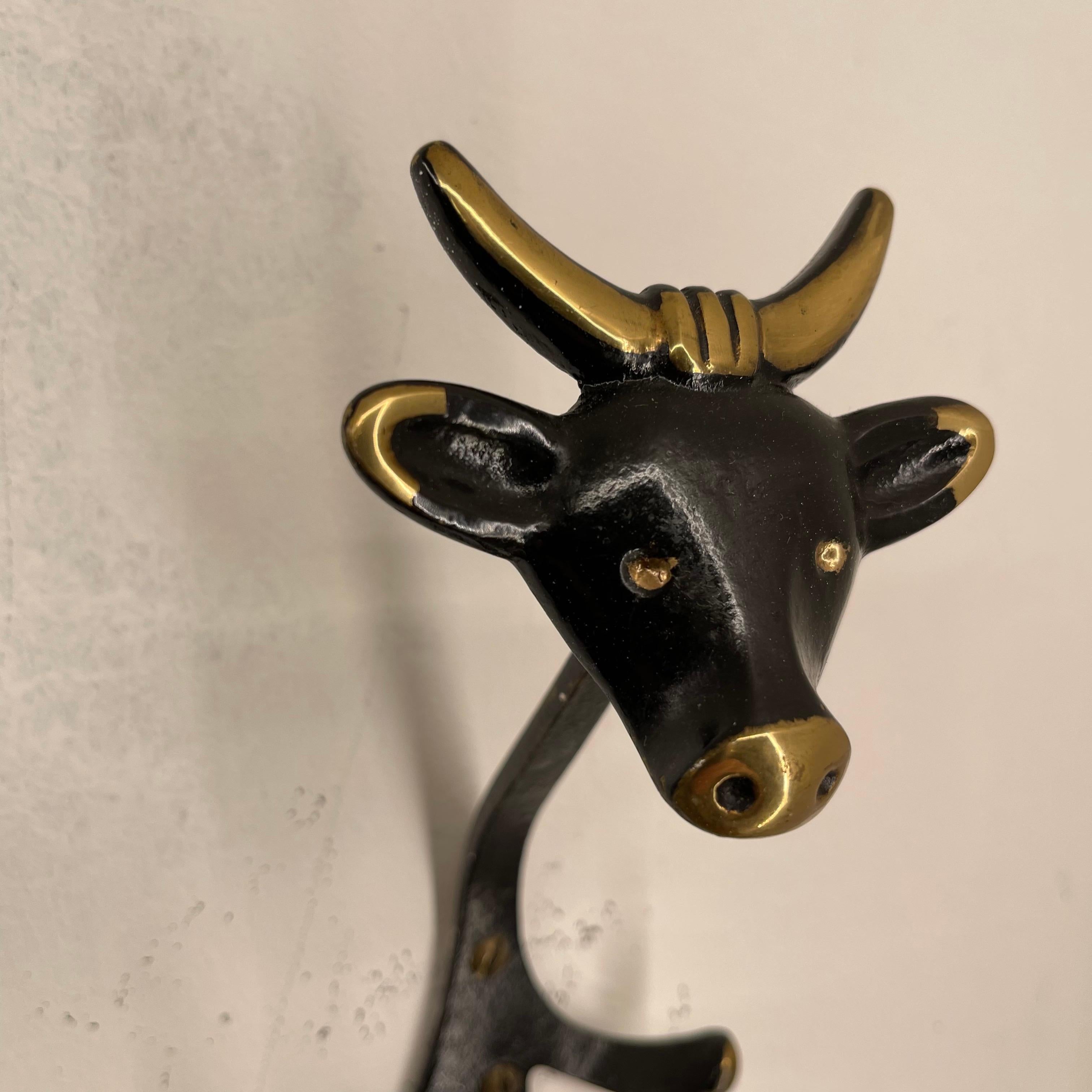 Walter Bosse Brass Wall Hooks Model 'Zoo', 6 Pieces Available, Austria 1950s For Sale 13