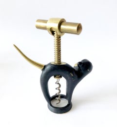 Walter Bosse Bronze Black Monkey Corkscrew Bottle Opener