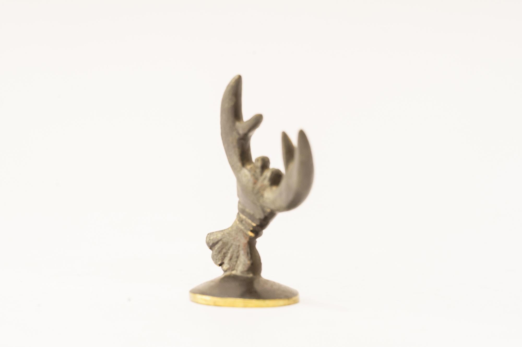 Mid-Century Modern Walter Bosse Cancer Zodiac Sign Brass Figurine, 1950s For Sale