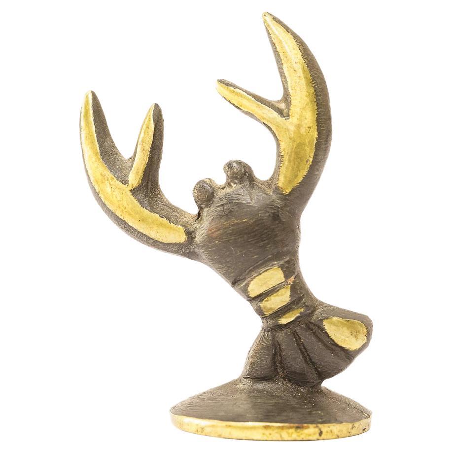 Walter Bosse Cancer Zodiac Sign Brass Figurine, 1950s For Sale